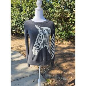 Peck & Peck 100% Cashmere Size Small Zebra Sweater